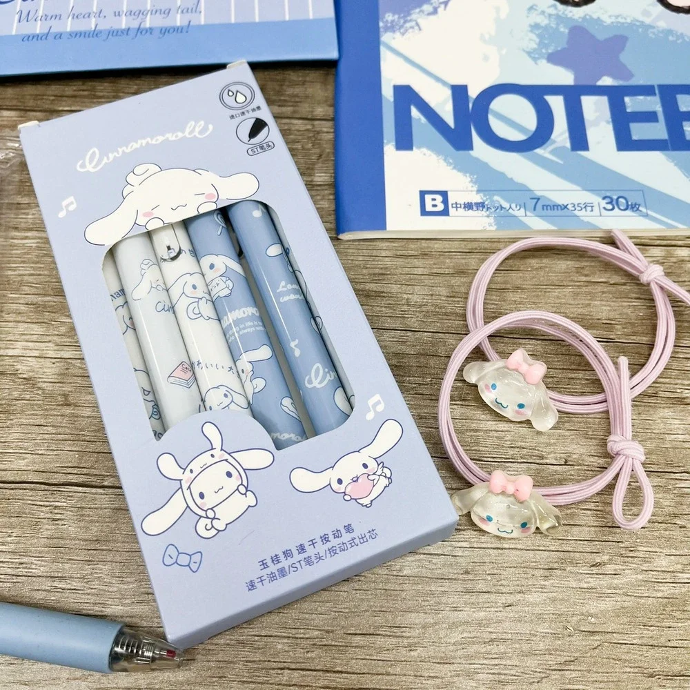 Sanrio Cinnamoroll Stationery Set Notebook Pens Stickers Memo Pads Hair Ties Lot